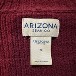 Arizona Jeans Arizona Jean Co Burgundy Red Loose Cable Knit Vneck Soft Sweater X Large Photo 13