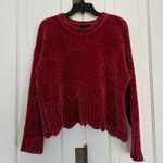 Cynthia Rowley Cozy Chenille Scallop Red Sweater • Size M Photo 0