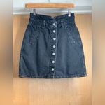 Pilcro Black Denim Button Front Skirt. Size-4 Photo 1