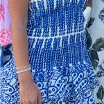 Strapless Blue and White Mini Dress Photo 1