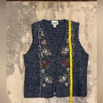 Teddi Vintage Navy Floral Embroidered Vest Blue Size L Photo 4