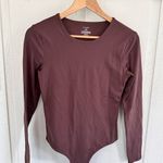 Nuuds Women's Brown Long Sleeve Crewneck Classic Bodysuit Size M Photo 0