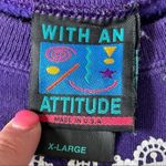 Vintage Purple Crewneck Sweatshirt White Lace Details 80’s Wild Cottagecore Gran Size XL Photo 7