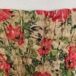 Blistella Crop Top Tan Red Tropical Floral Detail Sleeveless Sweetheart Neck Size M Photo 3