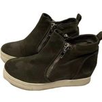 Steve Madden Boots Womens 6 Wedgie Camo Ankle Green Booties Zippers Wedge Photo 0