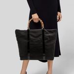 Gucci Vintage Black Bamboo Nylon Tote Bag Photo 15