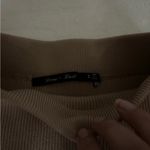 Roma  Tan Ribbed Pencil Skirt Photo 1