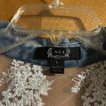 A.Z.I lace denim jean jacket size large Blue Photo 2