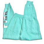 PINK - Victoria's Secret VS PINK Everyday Lounge Skinny Jogger Teal Ice Foil Shine Logo! Photo 5