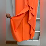 Black Halo  Neon Apricot Rex One-Shoulder Gala Formal Gown Dress Size 8 Med Photo 11