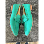 J.Crew Loafers Size 9 Green Faux Suede Bow Slip On Shoes Preppy Holiday Flats Photo 7