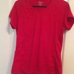 Bcg  Women's Activewear Short Sleeve Shirt V-Neck Size Large Red Photo 0