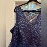 Torrid  Navy Blue Sequin Tulle Skater Evening Formal Dress Plus Size 18 NWT Photo 3