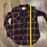 LA Hearts  Flannel Shirt Women's Medium Burgundy Black Plaid Long Sleeve Pacsun Photo 8