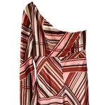 Shoshanna  Silk Stripe One Shoulder Dress size 8 Brown Pink Cream Photo 3