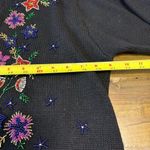 Vintage Beaded Floral Cardigan Scalloped Button Front Boxy Oversized Black M Size M Photo 8