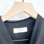 Aritzia Babaton Gonzalo Ribbed Mock Neck Cropped T-Shirt Black Women's Medium Photo 5