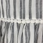 Kate Spade Womens Blouse Size XS Gray Striped Embroidered Tassels Boho Peasant Photo 5