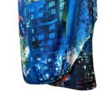 Oleg Cassini  Faux Wrap Dress 4 Side Tie V-Neck Colorful Abstract Artsy‎ Stretchy Photo 4