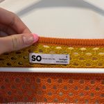 SO  Orange Purple White Yellow Stripe Cardigan Sweater Photo 4