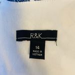 R & K Dress Yellow Stripes Blue Floral Pleated Skirt Knee Length Retro Size 14 Photo 7