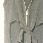 All Saints Jayda Silk Black Silk Full‎ Zip Sleeveless Mini Dress Size XS Photo 2