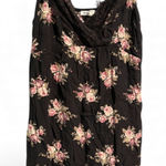 American Eagle  Black Floral Lace Trim Mini Dress | Spaghetti Strap Slip Style Photo 0