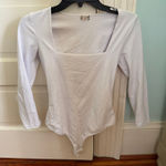 Free People  White Bodysuit Small Square neck Photo 0