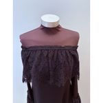 White House | Black Market WHBM Top XS Black Lace Off Shoulder Goth Whimsy Dark Romance Castlecore Witchy Photo 2