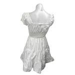 Princess Polly White Short Puff Sleeve Smocked Tiered Mini Fit & Flare Dress 0 Photo 1