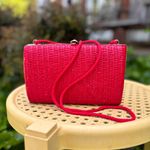 Vintage 60s/70s Red Wicker Crossbody Purse Photo 0