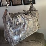 Coach RARE🔥AUTHENTIC  1961 leather Snakeskin/metallic leather zip top shoulder Photo 13