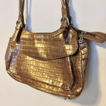 Maxx New York Crocodile Embossed Print Leather Shoulder Bag Purse Rose Gold Photo 1