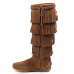 Minnetonka Women's Suede 5-Layer Fringe Boots Size 6 Photo 1