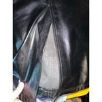 Colleen Lopez Black Faux Leather Midi Pencil Skirt with Slit Medium NWT Photo 13