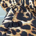 Leopard Print High Low Tunic Dress Medium Oversized Button Down Animal Print Top Brown Photo 7