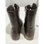 Charlotte Russe Womans Avril Brown Faux Leather 7 Combat Boots Lace Up Side Zip Photo 4