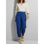 Farm Rio  High Waisted Buttoned Blue Pants, Navy Blue, Small Photo 2