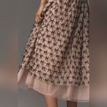 Anthropologie NWT Maeve All-Over Bow Tulle Midi Skirt Size M Photo 3