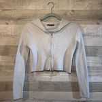 Brandy Melville  grey ribbed cropped hoodie Photo 2