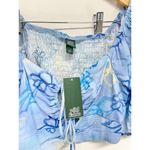 Wild Fable ‎ Cropped Floral Print Blue Puff Sleeve Shirt Womens Size Small Photo 5
