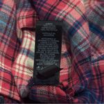 EXPRESS  Boyfriend Red and Blue Sparkle Panel Plaid Long Sleeve Button Up Size M Photo 8