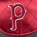Premier Fits Vintage Rare P Maroon Satin Quilted Burgundy Snapback Hat Photo 6