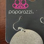 Paparazzi earrings Metallic Silver Round Disc with Blue Tassels Fashion Jewelry Photo 1