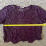 Charlotte Russe Charolette Russe Floral Lace Cropped Short-Sleeve Top Photo 3