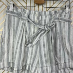 L’Academie The Lark High Waist Tie Short in White Stripe Size US Small Photo 5