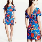 Anthropologie Plenty Tracy Reese Frankie Blue Floral Bird Dress Size 4 Small Photo 1