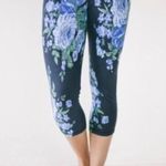ALBION FIT Go Crop Floral Leggings in Blue Antigua Rose Photo 4
