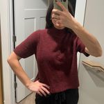 Loft Maroon Short Sleeve Sweater Photo 0