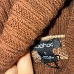 Boohoo  Chocolate and Cream Striped Turtleneck Sweater Photo 1